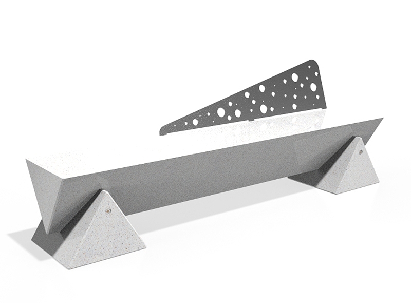 CONCRETE BENCH 277 PS polished aggregate