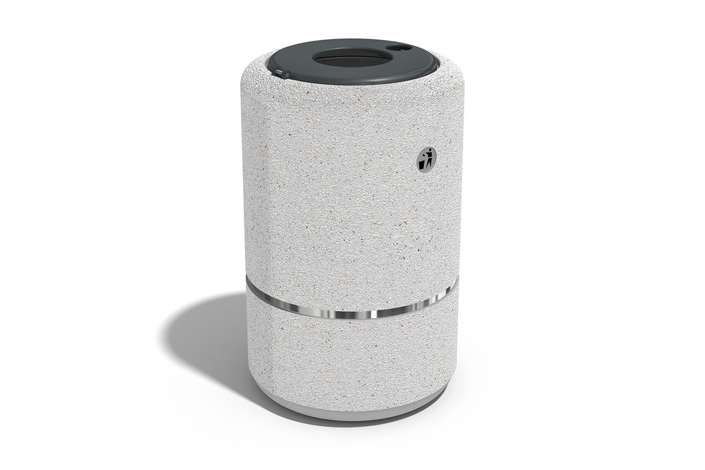 CONCRETE LITTER BIN 36 E50 exposed aggregate 50L