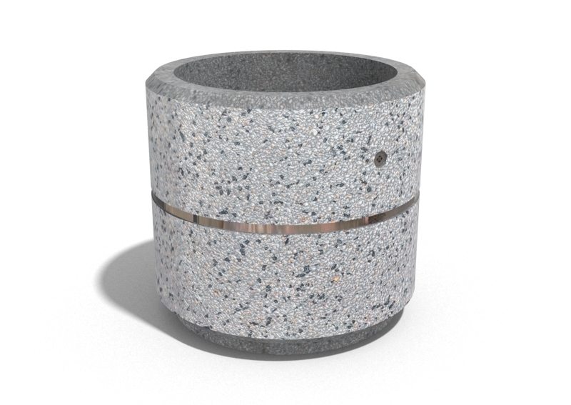 ROUND CONCRETE PLANTER 16 exposed aggregate