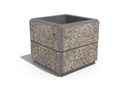 SQUARE CONCRETE PLANTER 82 exposed aggregate
