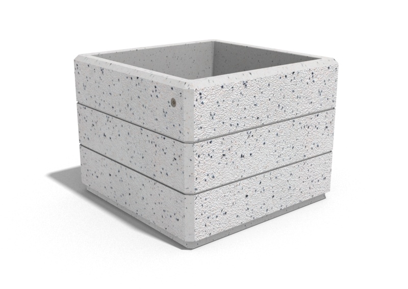 SQUARE CONCRETE PLANTER 74 exposed aggregate