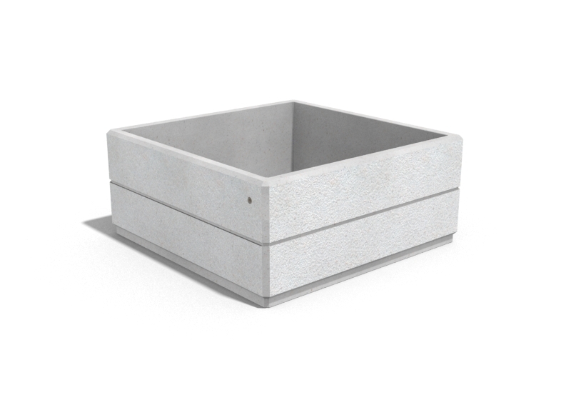 SQUARE CONCRETE PLANTER 96 exposed aggregate