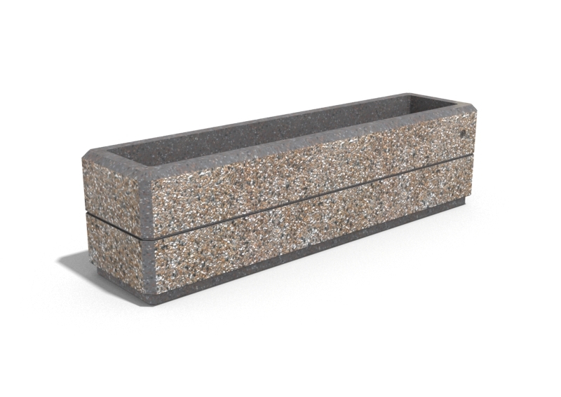 RECTANGULAR CONCRETE PLANTER 141 exposed aggregate
