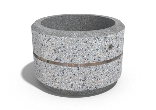 ROUND CONCRETE PLANTER 15 exposed aggregate